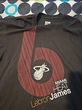 Majestic Black T-Shirt with Maroon '6' and White Heat Logo